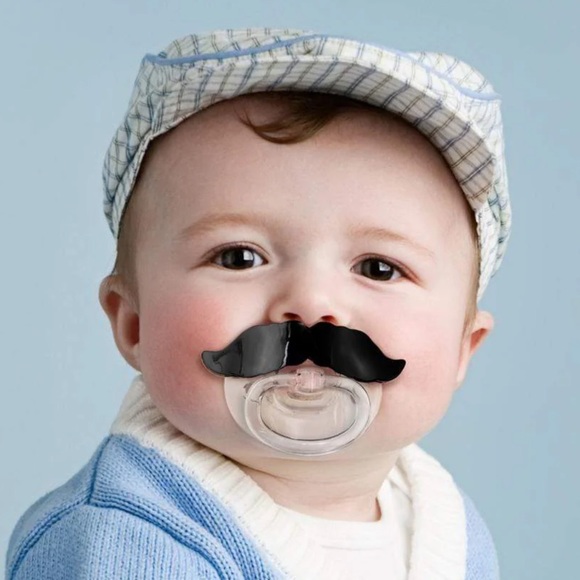 NWT 👶 FRED “CHILL, BABY” FUNNY MUSTACHE SILICONE PACIFIER SUCETTE Baby Boy 0-6+ - Picture 10 of 11
